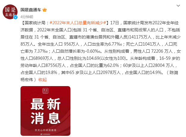 一年减少85万,中国人口进入负增长后,该如何应对?(图1) 32.png