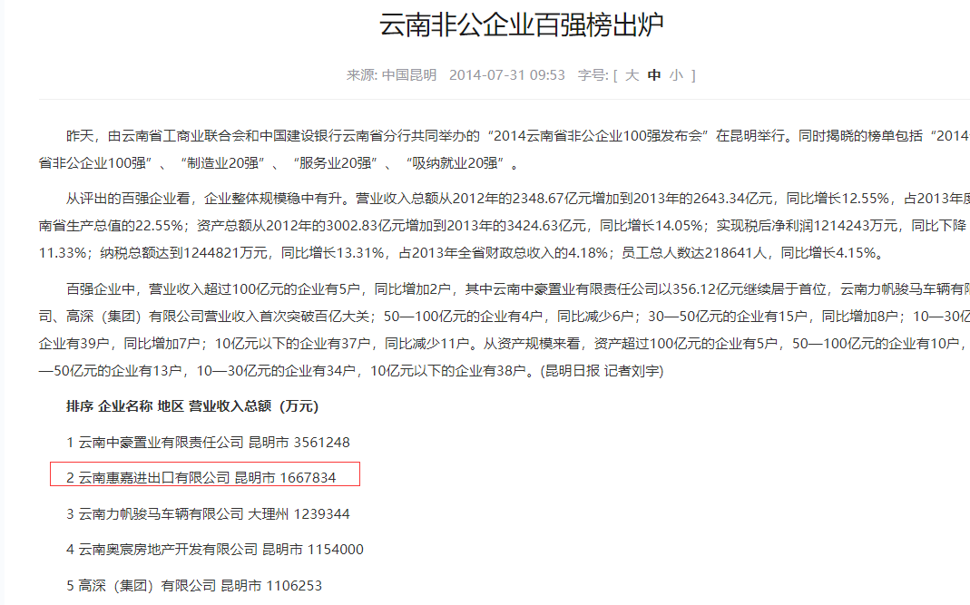 谁让1600亿粮油巨头卷入巨额诈骗案?云南惠嘉被多家大型银行追债,曾入选“云南省非公企业100强”(图8) 14.png