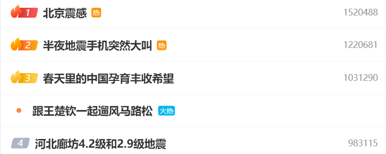 热搜第一！河北廊坊凌晨突发地震，北京天津有震感(图2)